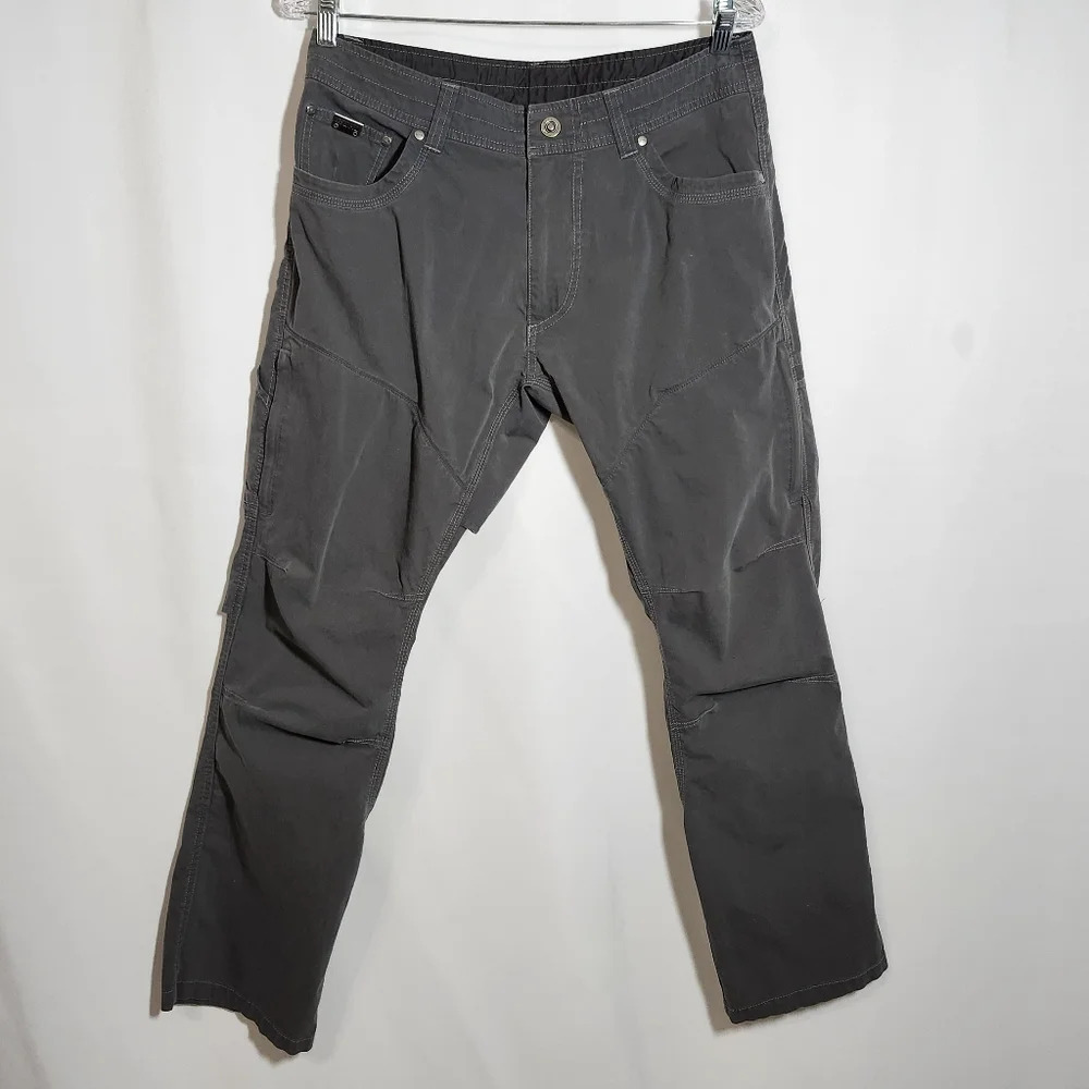 Kuhl Men's Size 32/30 Gray Lightweight Pants Outdoors Hiking Front Zip Pockets